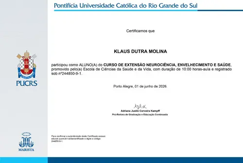 Curso De Extensão Neurociência, Envelhecimento E Saúde